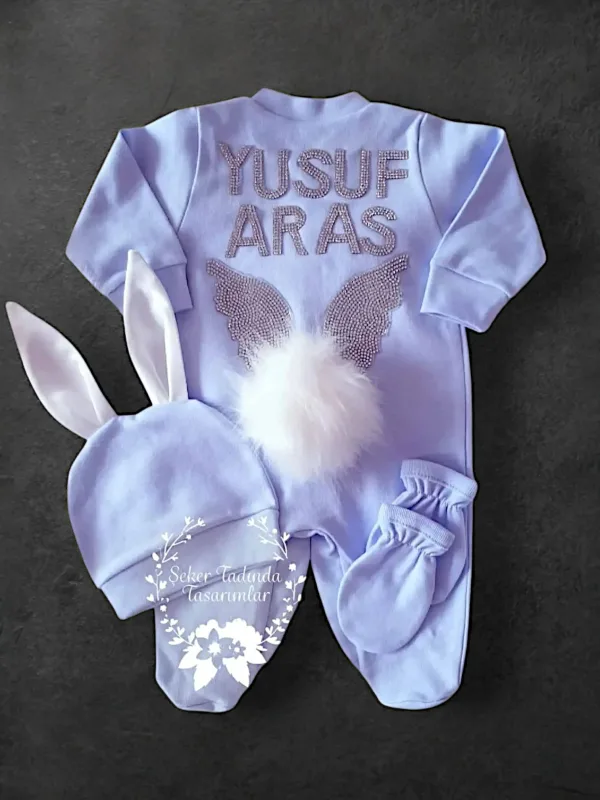 Tavşan Kulak Hastane Çıkış Seti-Mavi