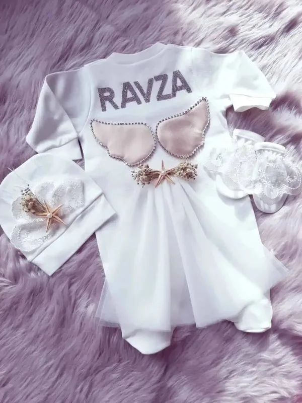 Deniz Yıldızlı Kız Bebek Tulum Seti