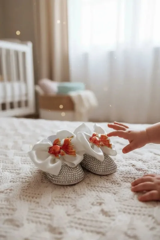 Taşlı Kız Bebek Ayakkabı - Balık