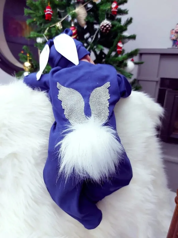 Lacivert Tavşan Kulak Tulum Set