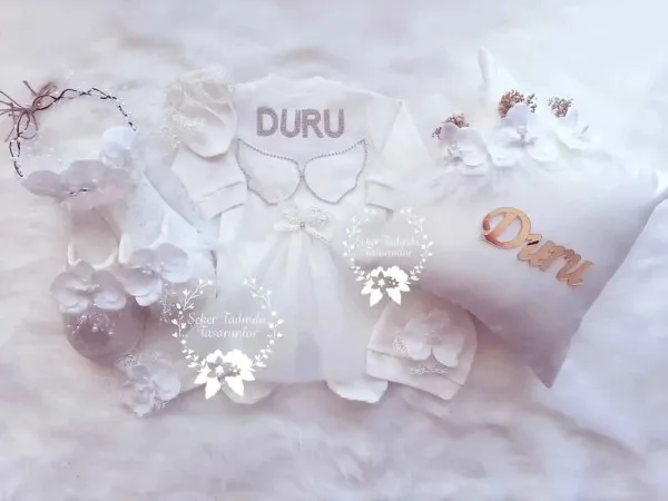 Beyaz Orkide Anne-Bebek Hastane Çıkış Seti