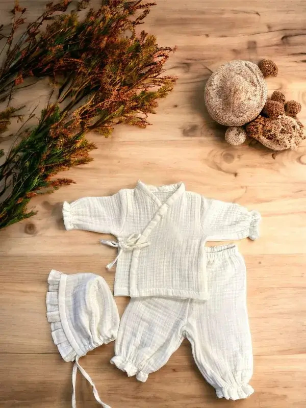 Alt Üst Müslin Zıbın Takımı