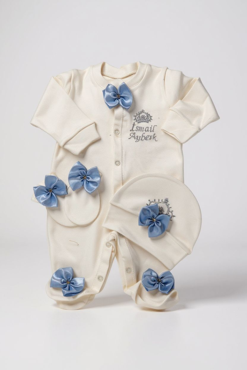 Erkek Bebek Tulum-Kişiye Özel Hastane Çıkışı