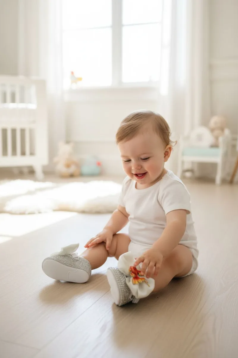 Taşlı Kız Bebek Ayakkabı - Balık