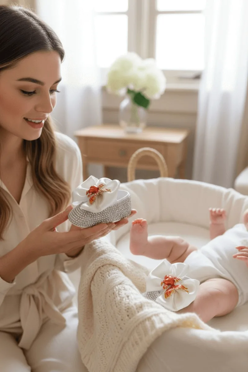 Taşlı Kız Bebek Ayakkabı - Balık