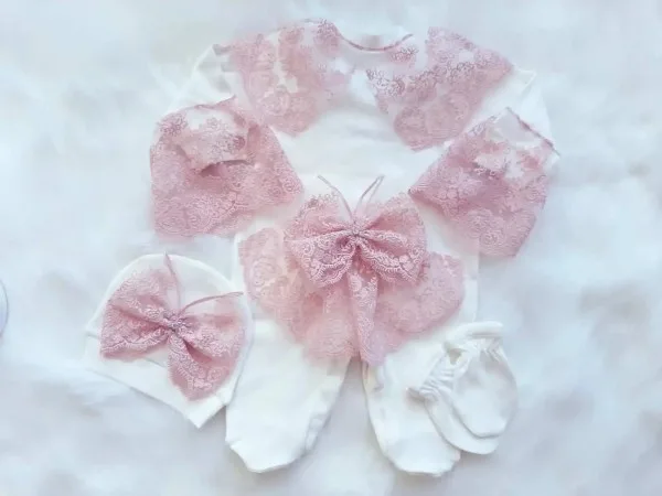 Tulum Set-Fransız Güpür Detaylı Pudra