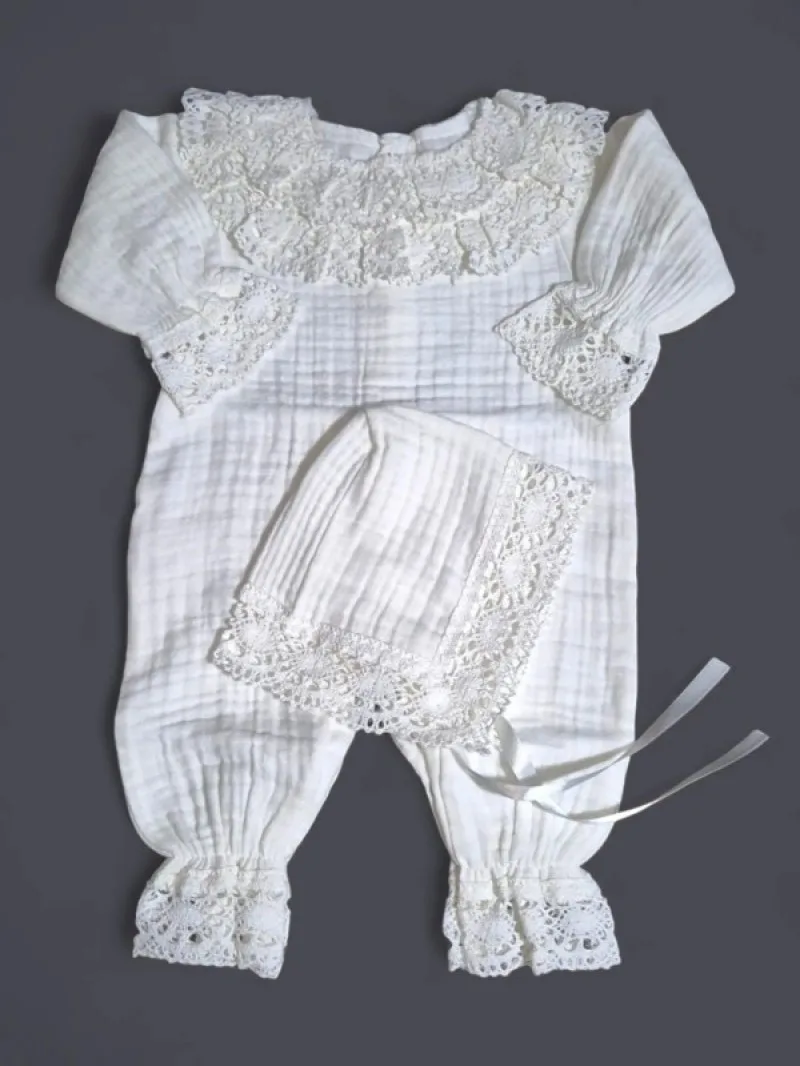 Müslin Pamuk Dantelli Tulum