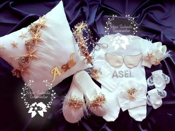 Deniz Yıldızı Detaylı Hastane Çıkış Seti-Kız Bebek