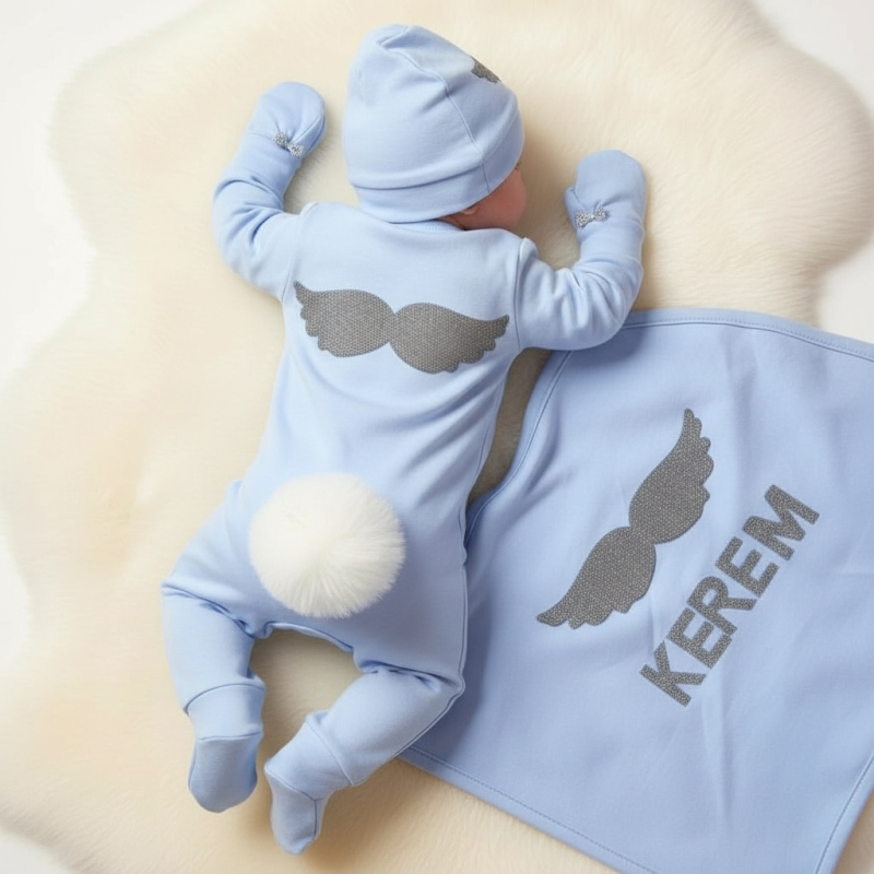 Bebe Mavi Tulum Ve Battaniye Seti