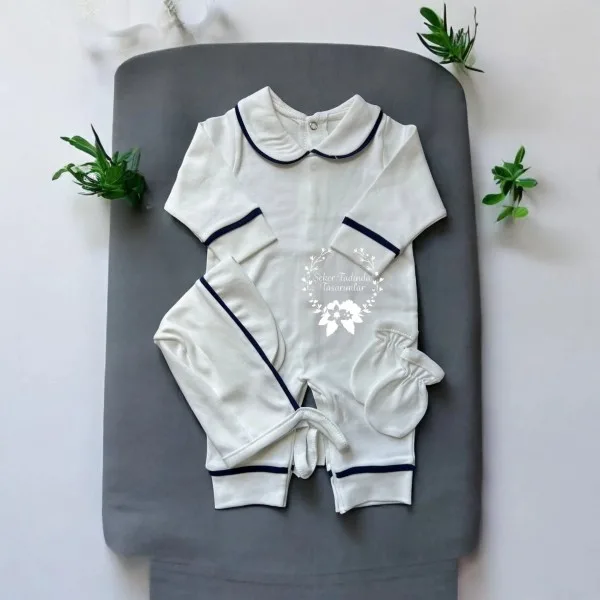 Biyeli 3 Parça Erkek Bebek Tulum Seti
