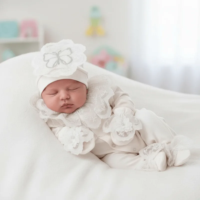 Kelebek Detaylı Tulum Set-Beyaz