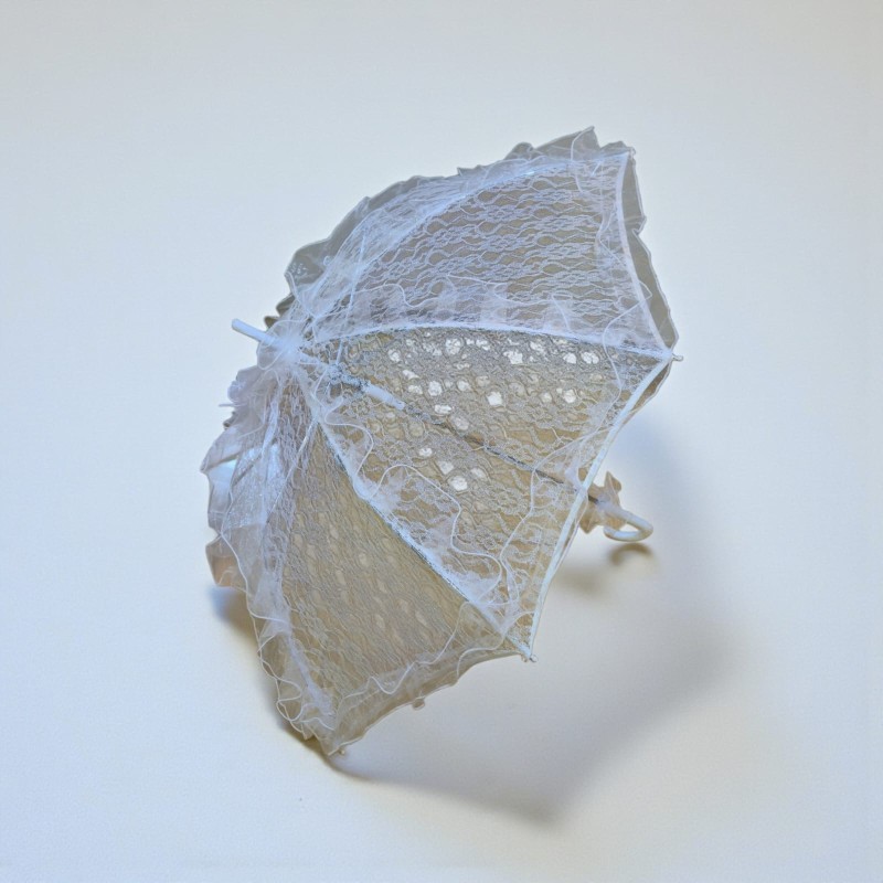 Beyaz Dantelli Vintage Şık Kadın Şemsiye - Romantik Tasarım,Fotoğraf Ve Özel Gün Aksesuarı