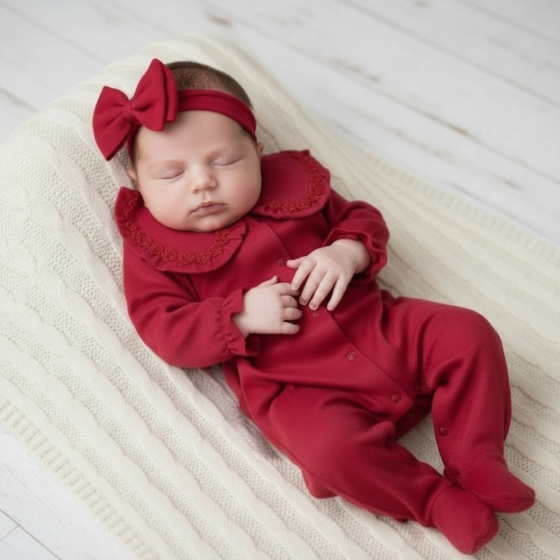 %100 Pamuklu Bebek Tulum ve Bandana Seti