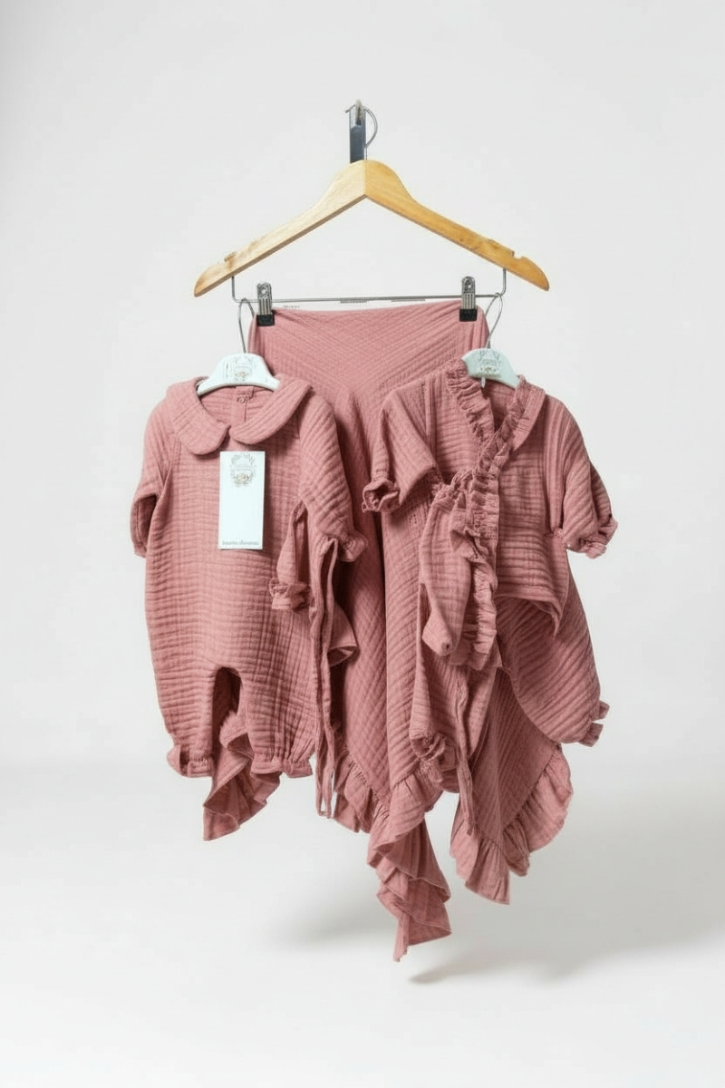 5 Parça %100 Pamuk Müslin Yenidoğan Seti