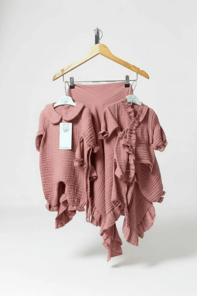 5 Parça %100 Pamuk Müslin Yenidoğan Seti