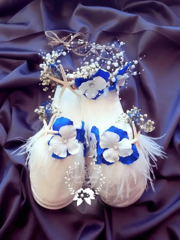 Alaçatı Modeli Taç Terlik Seti