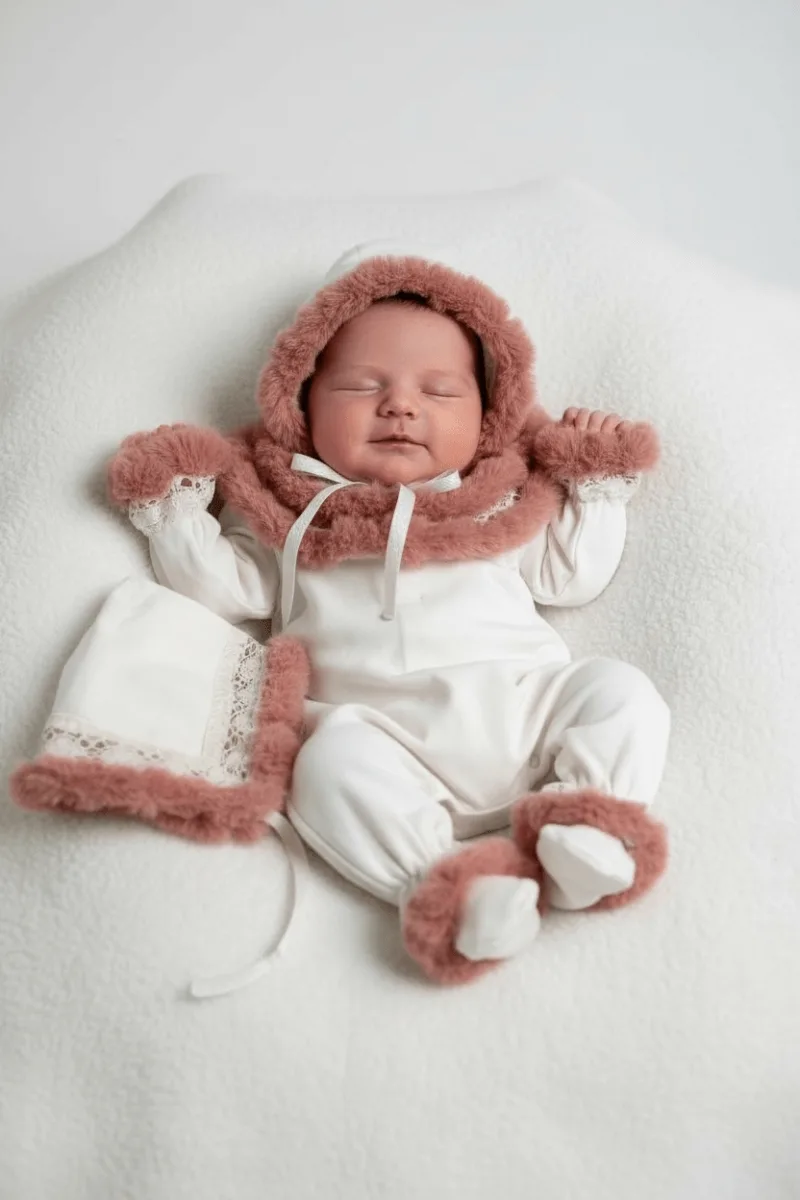 Prenses Koleksiyonu-El İşlemeli Dantel Tulum-Gül Kurusu