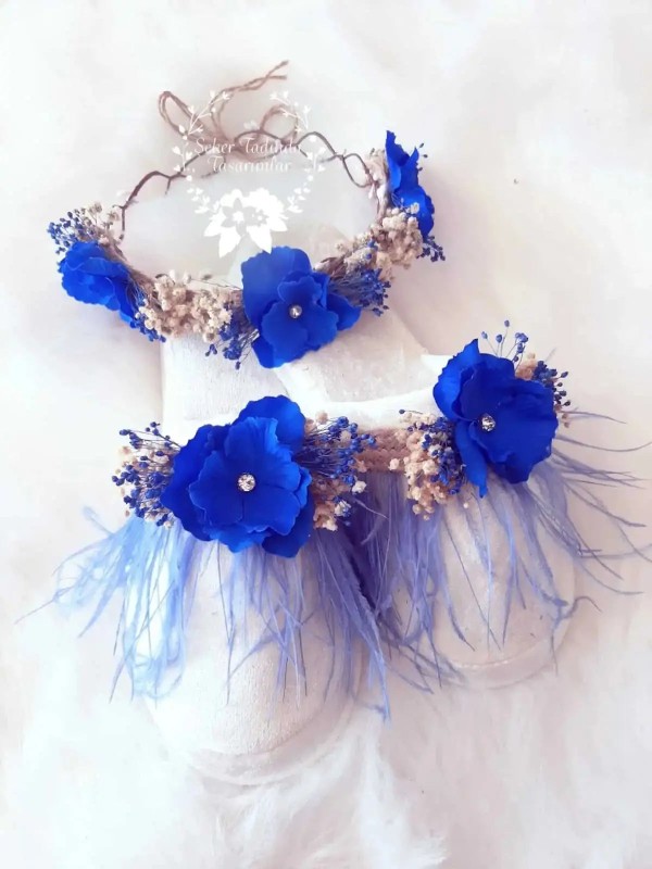 Lohusa Tacı Ve Terliği-Mavi