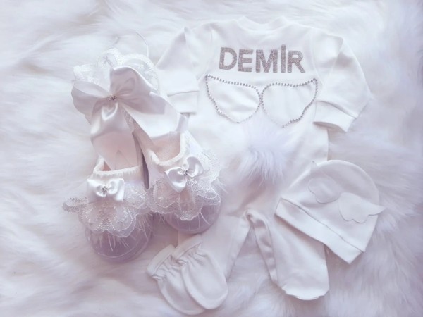 Beyaz Fiyonk Detaylı Hastane Çıkış Seti