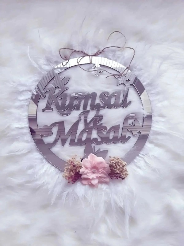 Kişiye Özel Bebek Kapı Süsü - Tüy Ve Cipso Detaylı