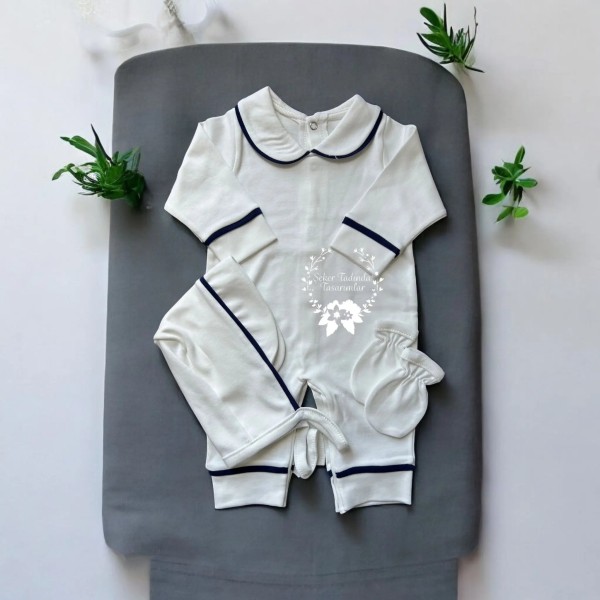 Biyeli 3 Parça Erkek Bebek Tulum Seti