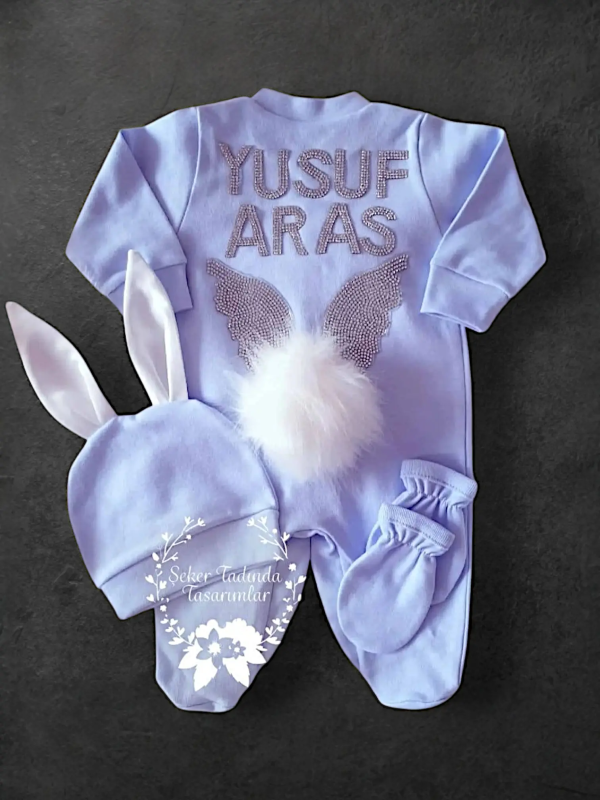 Tavşan Kulak Hastane Çıkış Seti-Mavi