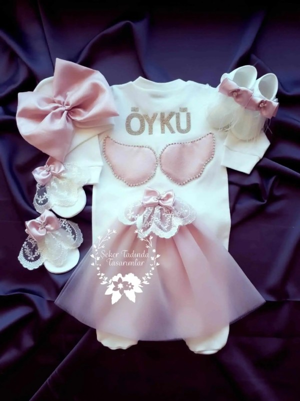 Fiyonklu Tulum Seti – Pudra